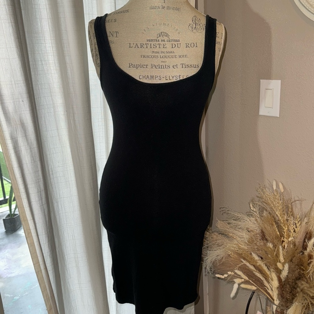 Bp Nordstrom plain black fitted under dress sleeveless low scoop back & chest M​